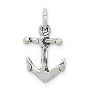 925 Sterling Silver Nautical Antiqued Anchor Mini Small Necklace Charm Pendant